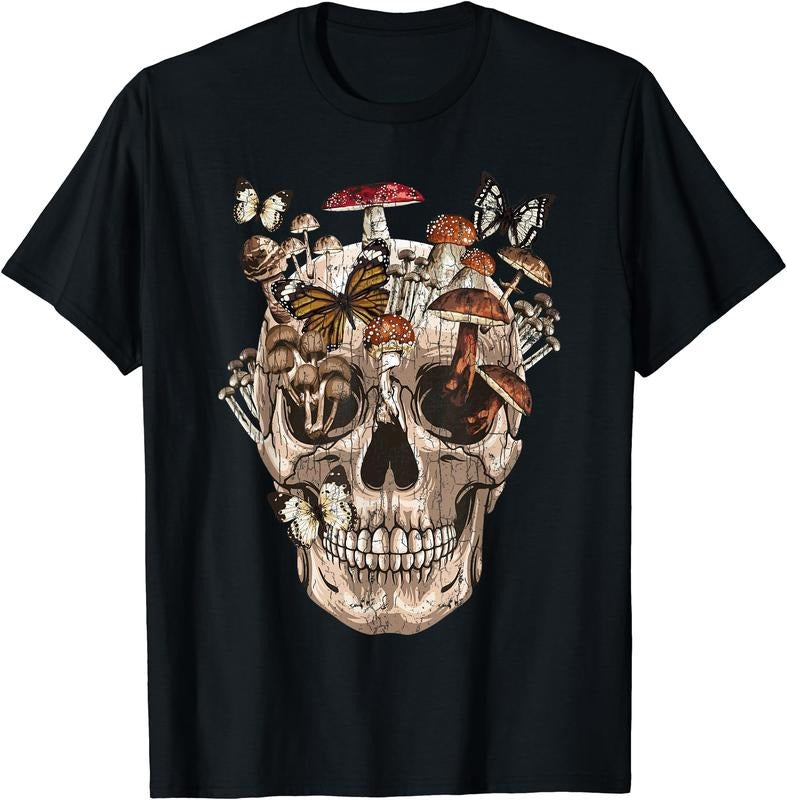 Mushroom Clothing Mushroom Collector Mushroom Skull Collecting Gift T-Shirt