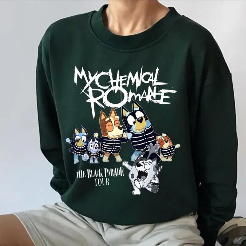 My Cchemical Romance, Black Parade Cartoon Hoodie, Emo Band Merch, Unisex Sweater Pullover Tee