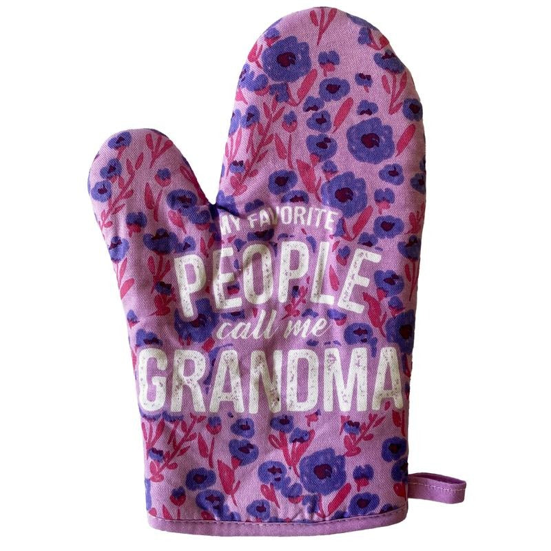 My Favorite People Call me Grandma Oven Mitt Cute Grandmother Kitchen Glove Funny Graphic Kitchenwear Funny Grandma Novelty Cookware Multi