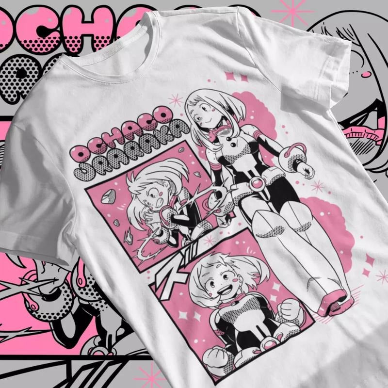 My Hero Academia T-Shirt & Sweatshirt, Ochaco Uraraka Graphic Tee, Anime Manga Lover Gifts Ball Cotton Hoodie