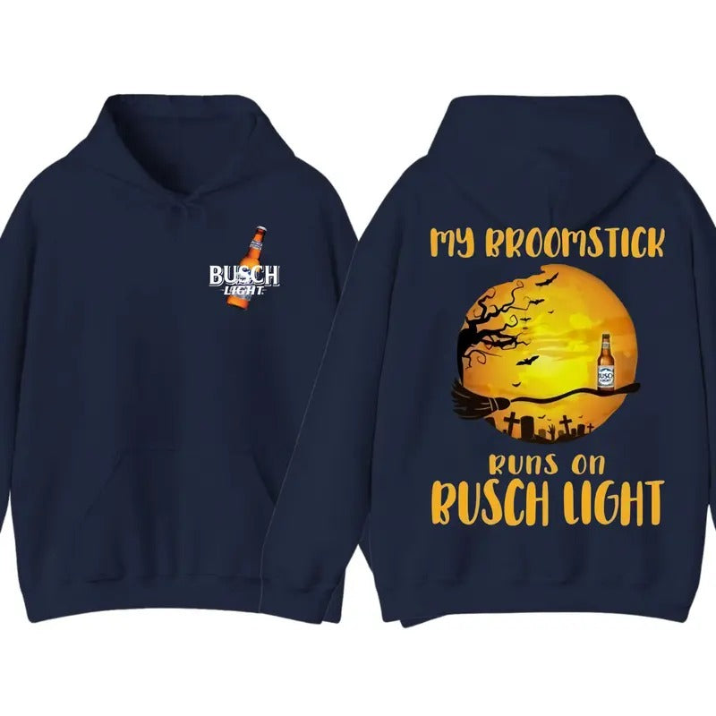 My broomstick Runs On Bussch Light Shirt, Bussch Light Beer Shirt Gift for Men, Gift for Women.
