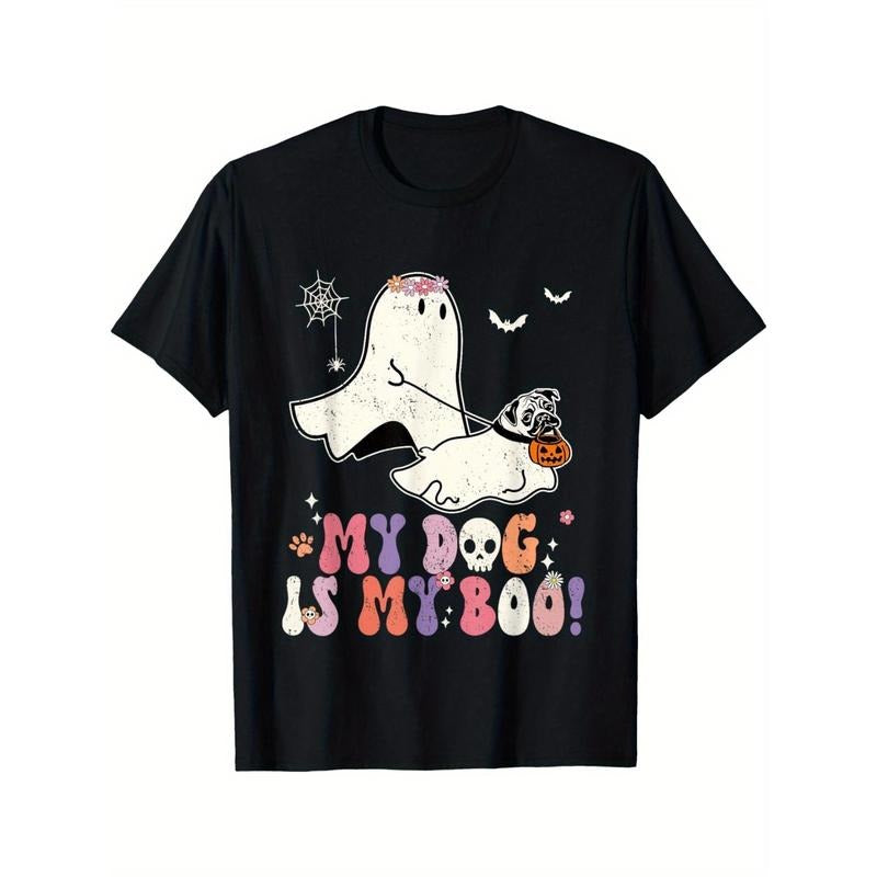 My dog is my puppet dog pumpkin funny ghost Halloween T-shirt Made in USA