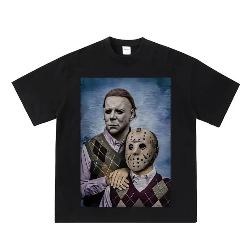 Myers and Jason Voorhees T-shirt Step Brothers Movie Halloween Frights