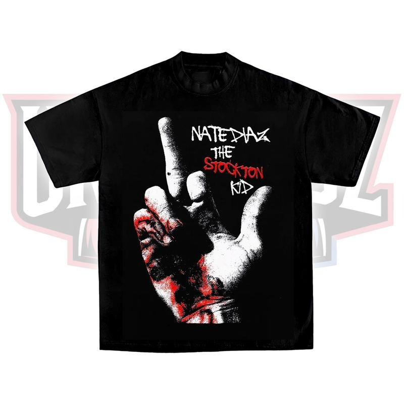 NATE DIAZ TEE, Boxing T-shirt, Boxer Tee, Sports Shirt, UFC Shirt, MMA Shirt, Gift for Him Gift For Her Menswear Clothing Cotton Unisex Crewneck Top