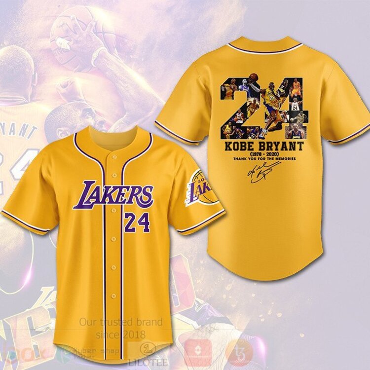 FASHION NBA Los Angeles Lakers Kobe Bryant 24 1978 2020 Baseball Jerseys Botton Shirt