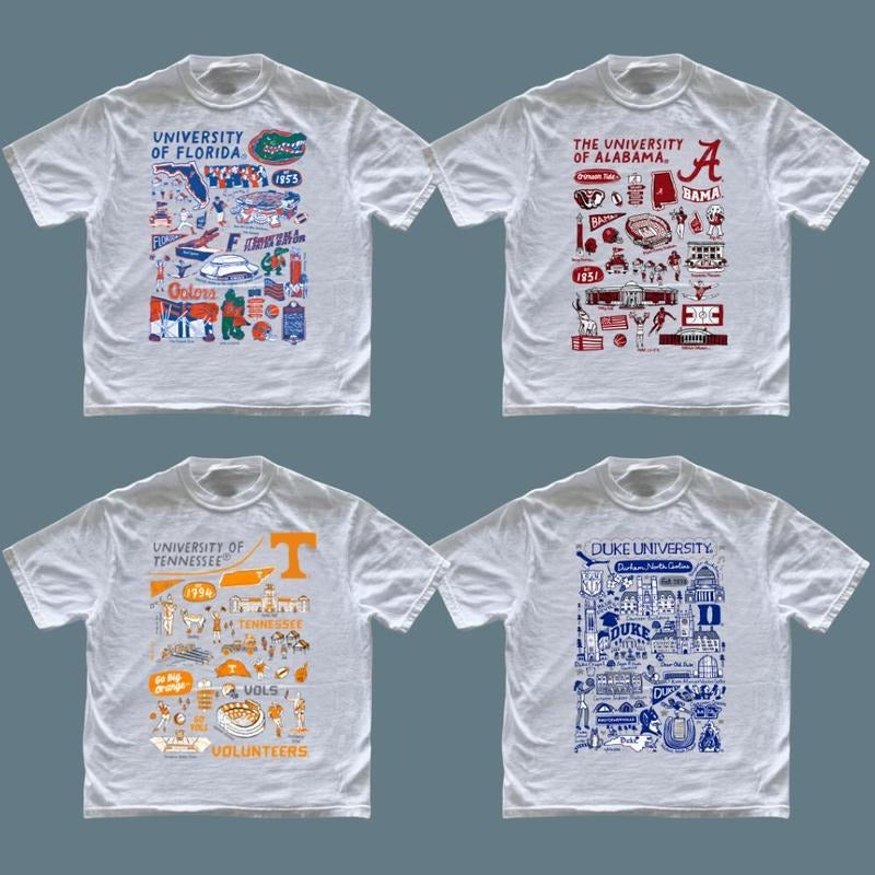 NCAA College Crewneck T-Shirt, NCAA University Graphic Tee, Gift for Sports Fans, Unisex Shirt