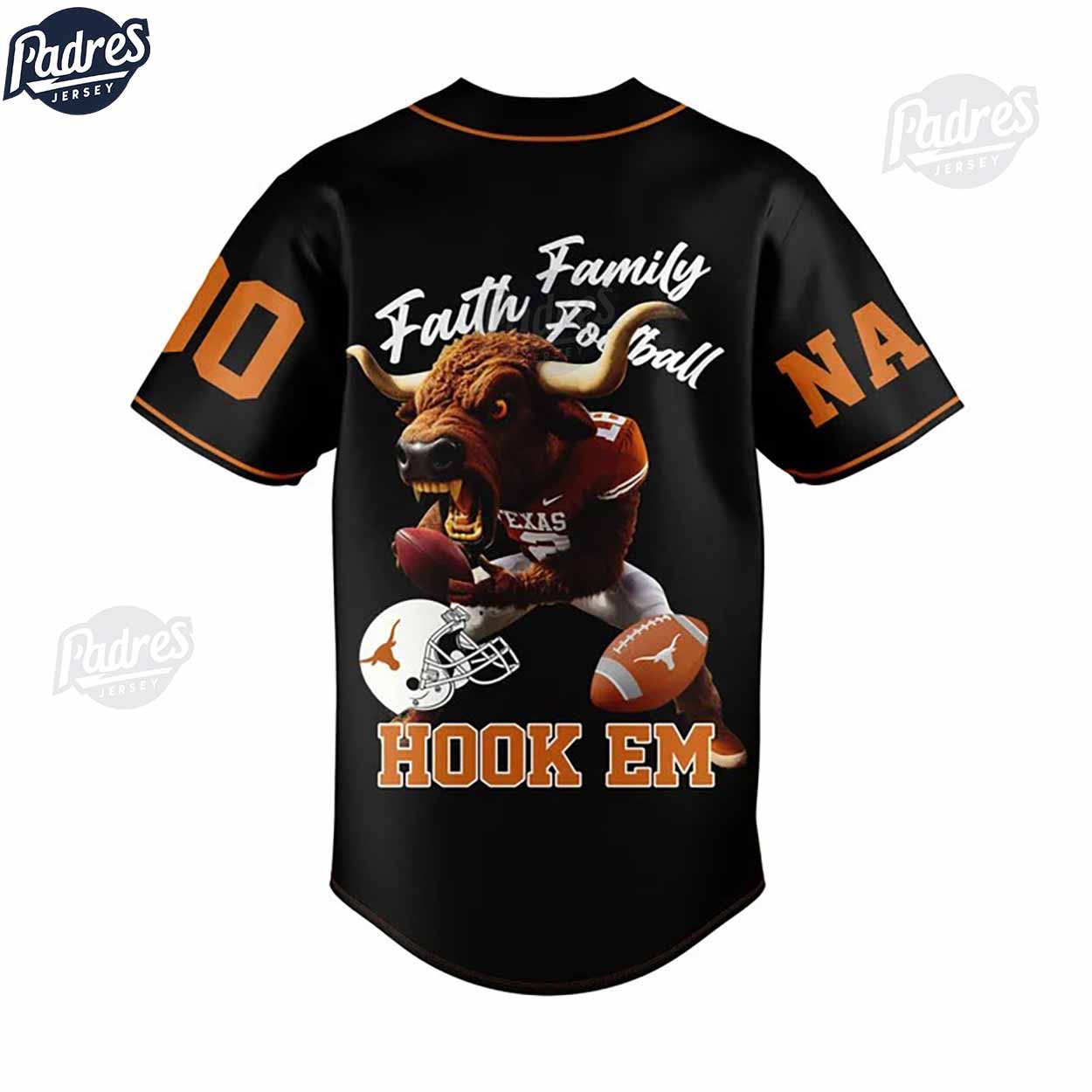 NCAA Texas Longhorns Football Custom Baseball Jersey - Padres Jersey Oasis: Elevate Your Baseball Style Game... (Image 3)