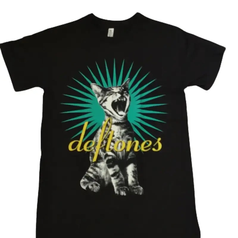 NEW- DEFTONES CAT BAND T-SHIRT Classic Cotton Fabric Menswear Hoodie, Sweatshirt | WearSparks.com