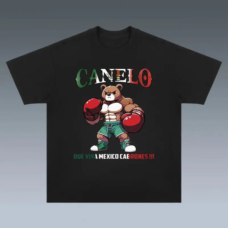NICE CANELO BEAR QUE VIVA MEXICO CABRONES TEE, Boxing T-shirt, Boxer Tee, Sports Shirt, UFC Shirt, Gift for Him Gift For Her Streetwear