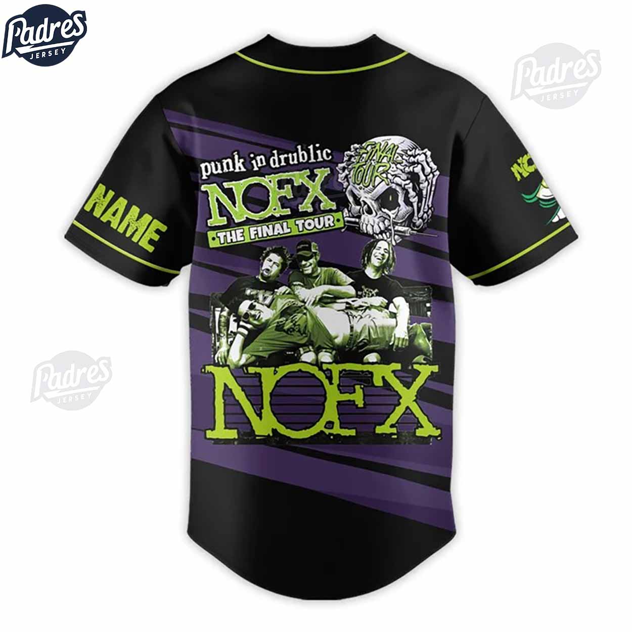 NOFX Punk In Drublic Final Tour Custom Baseball Jersey - Padres Jersey Oasis: Elevate Your Baseball Style Game