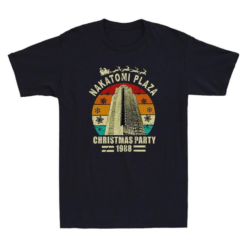 Nakatomi Plaza Christmas Party 1988 Santa Vintage Short Sleeve Mens TShirt Tee Menswear Top Hoodie, Sweatshirt