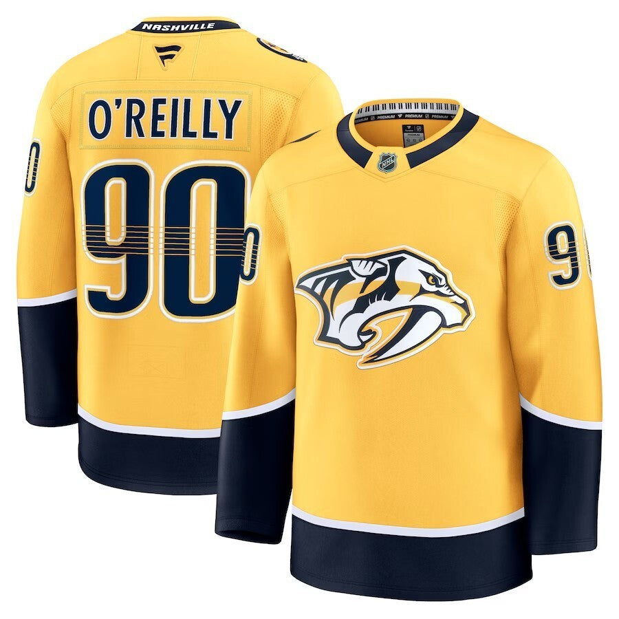 Nashville Predators #90 Ryan O'Reilly Home Premium Jersey - Yellow