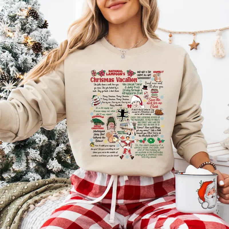 National Lampoon's Christmas Vacation Sweatshirt, Griswold Family Christmas Sweater, You Serious Clark, Unisex Short Sleeve Tee Womenswear Hoodie