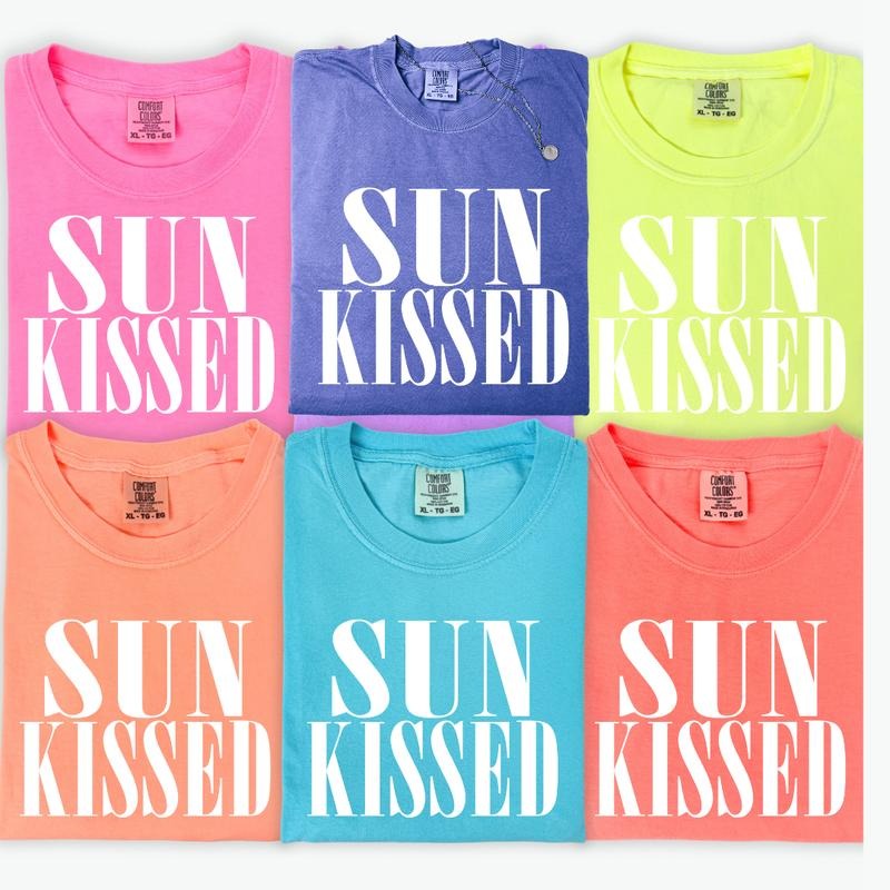 Neon Sunkissed Summer Shirt ~ Unisex Apparel Relaxed Fit Printed In The USA Clothing Womenswear Casual Comfort Cotton