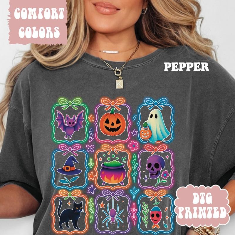 Neon Tarot Cards Shirt ~ Unisex Apparel Relaxed Fit Printed In The USA Clothing Womenswear Casual Comfort Cotton Top Athletic Boho Chic Everyday Suits
