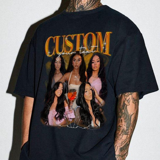 (New Color Chart) Custom Girlfriend Bootleg Shirt, Boyfriend Shirt, Shirt With Girlfriend Face, Custom Photo Vintage Tshirt, Custom Image Wife, Husband Shirt