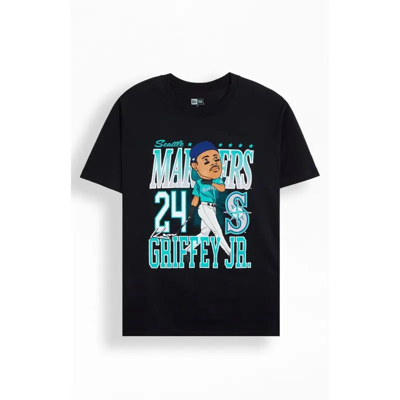 New Era Men's Seattle Mariners Ken Griffey Jr. Caricature T-Shirt - Multicolor