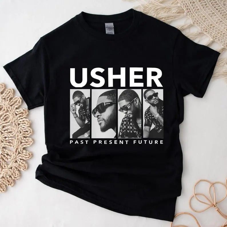 New Usher Concert Tshirt, Retro Graphic R&B Concert Shirt, Usher Coming Home Tour Shirt, Usher Concert Group Shirt
