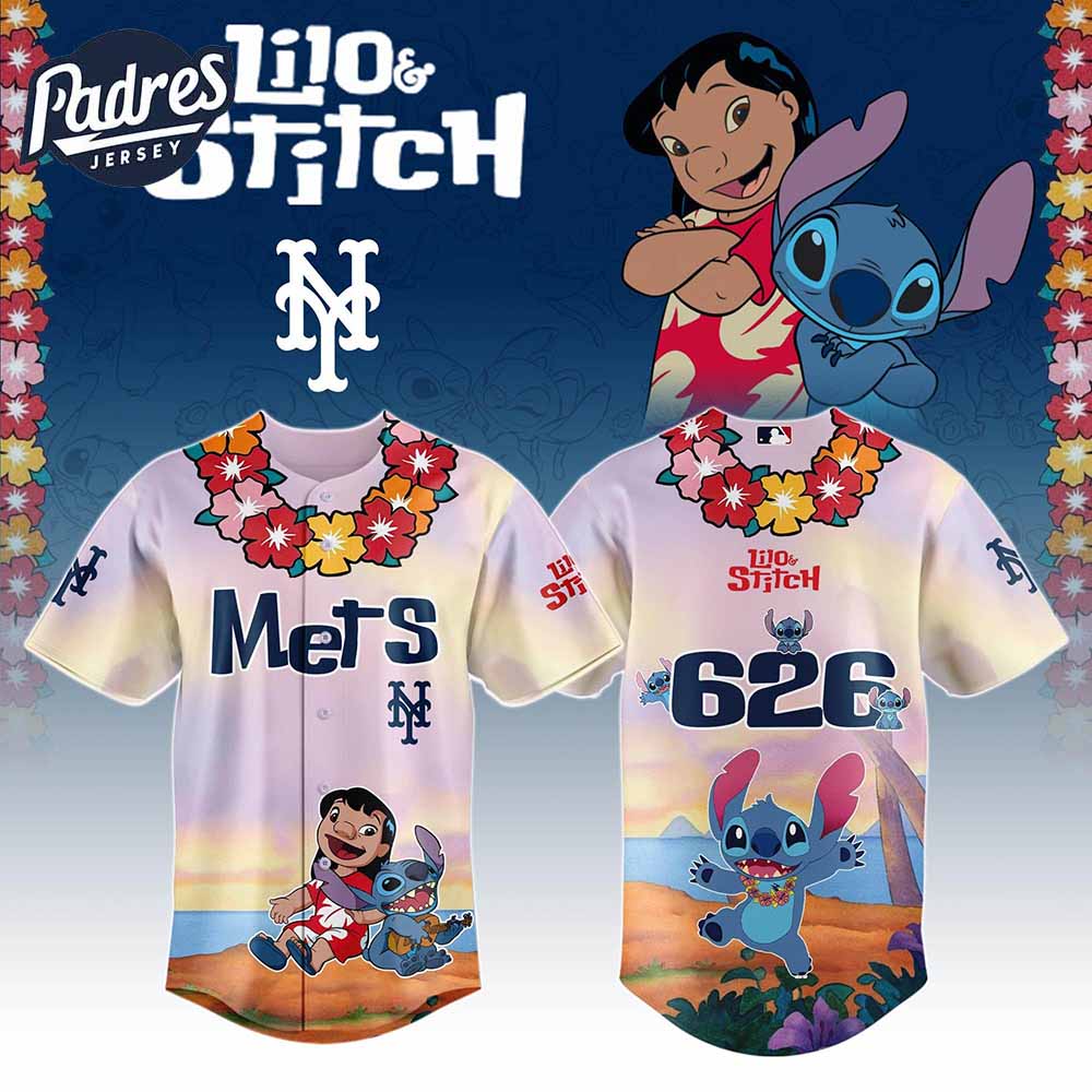 New York Mets MLB X Lilo Stitch Personalized Baseball Jersey - Padres Jersey Oasis: Elevate Your Baseball Style Game