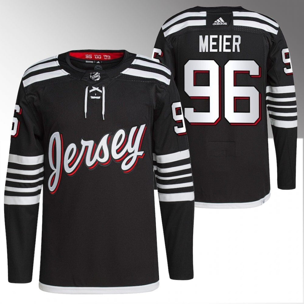 New Jersey Devils #96 Timo Meier Black Alternate Jersey