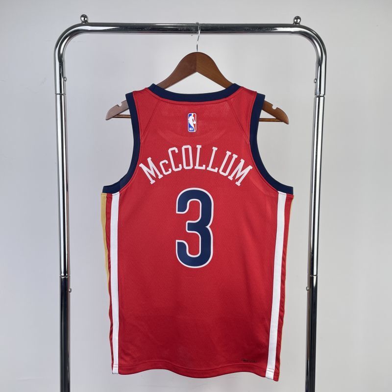 New Orleans Pelicans #3 mccollum 23 24 statement jersey red Style 1