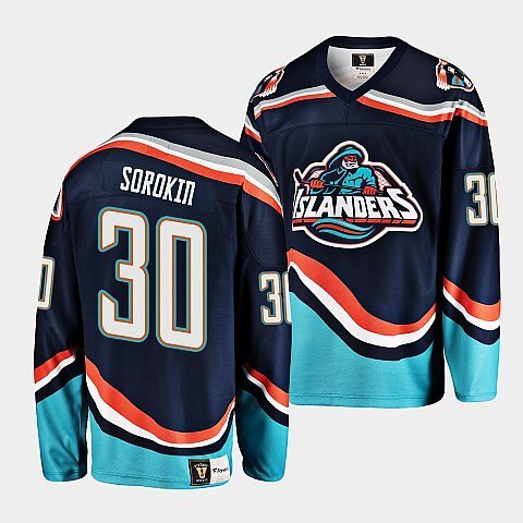 New York Islanders #30 ilya-sorokin-navy-2022-23reverse-retro-2.0-replica-jersey