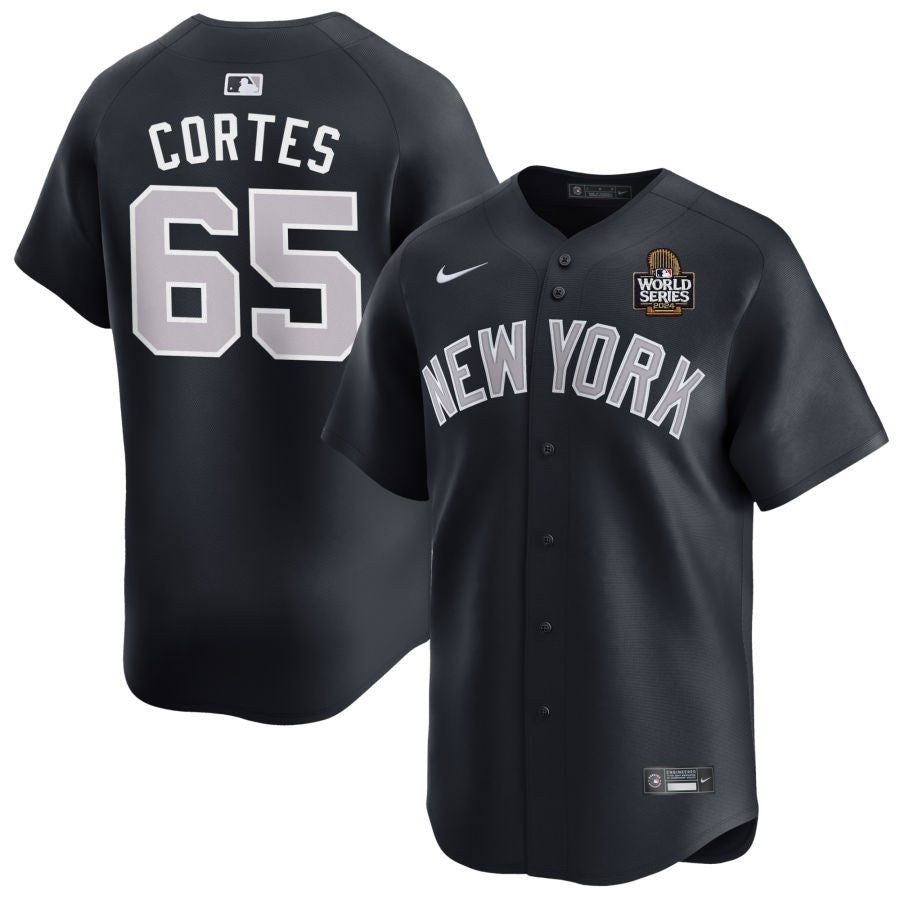 New York Yankees #65 Nestor Cortes 2024 World Series Alternate – Navy