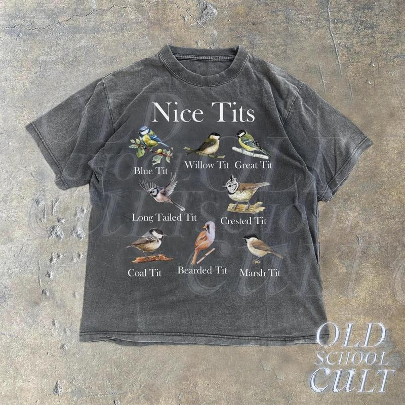 Nice Tits Vintage Bird Shirt, Nice Tits Shirt, Birdwatchers Gift, Bird Lovers Meme Shirt, Bird Shirt, Gag Tees, Funny Meme Retro Shirt