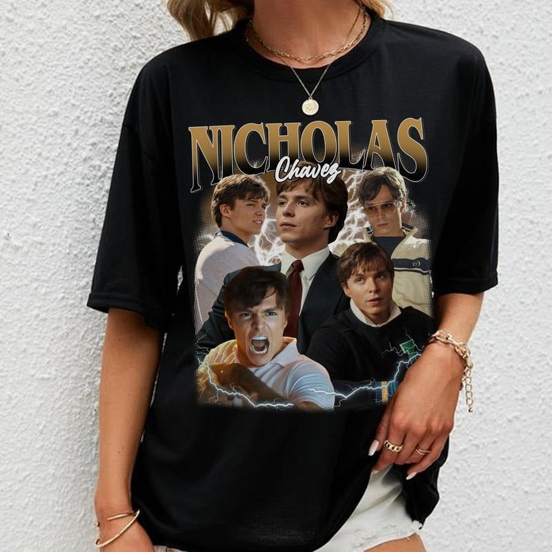 Nicholas Chavez Vintage T-Shirt, Nicholas Chavez Fan Tees Casual Fit Fabric Top, Ideal Gift for Movies Lovers - Fleece, Womenswear