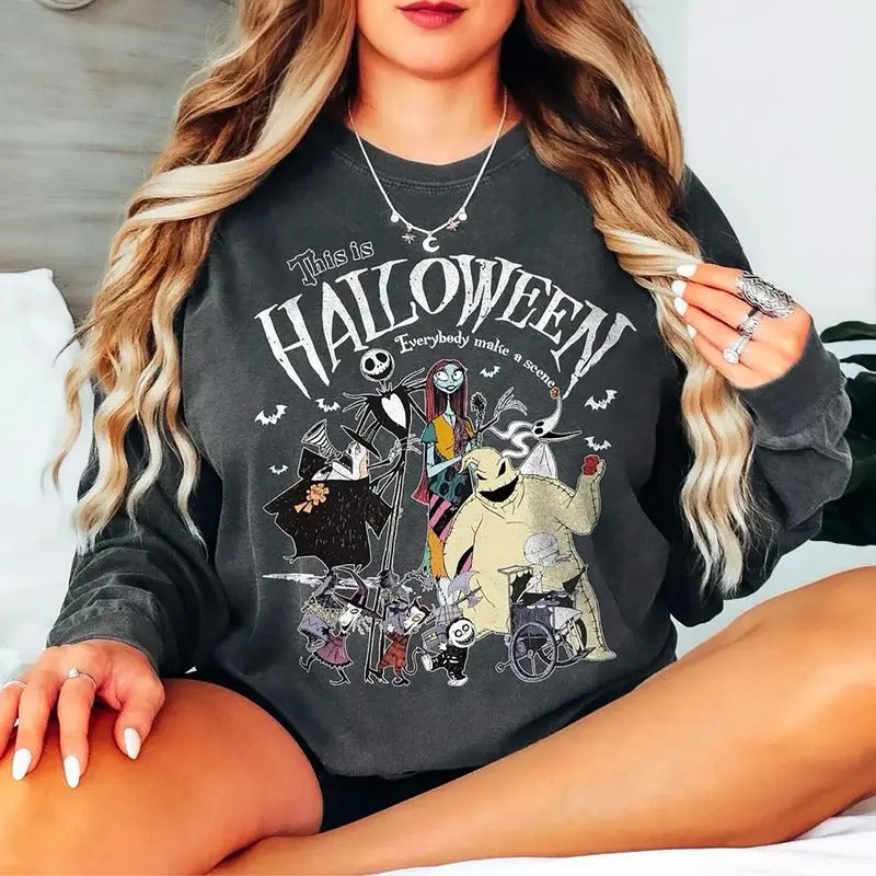 Nightmare Before Christmas Sweatshirt, Vintage Halloween Shirt, Skellington Halloween Sweatshirt, Halloween Trip Shirt, Nightmare Christmas Shirt, Halloween Christmas Sweater