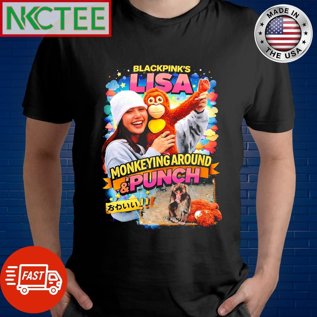 Nkctees Viral Monkey & Punch Meme with Lisa Blackpink tee
