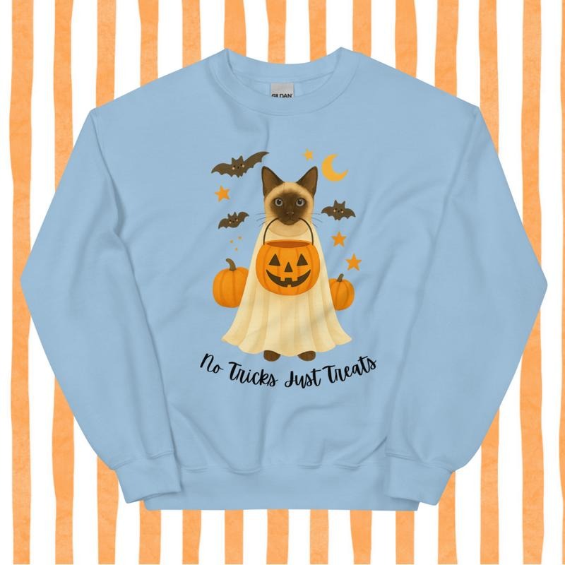 No Tricks No Treats Cat Crewneck