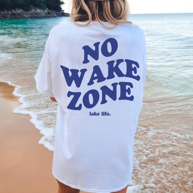 No Wake Zone Shirt, Lake Shirt, Oversized Comfort Colors t-shirt, Summer Shirt, Lake T-shirt, Unisex Cotton Casual summer Shirt Fabric Top