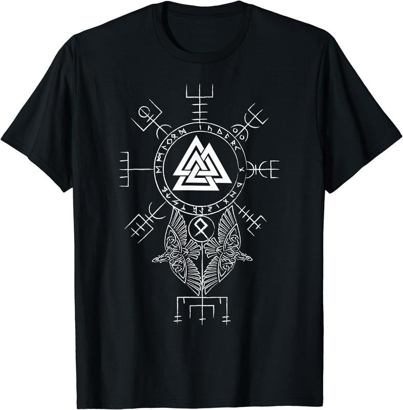 Norse Symbol - Celtic Compass Vegvisir - Viking Valknut Short Sleeve T-Shirt Hoodie, Sweatshirt | WearSparks.com