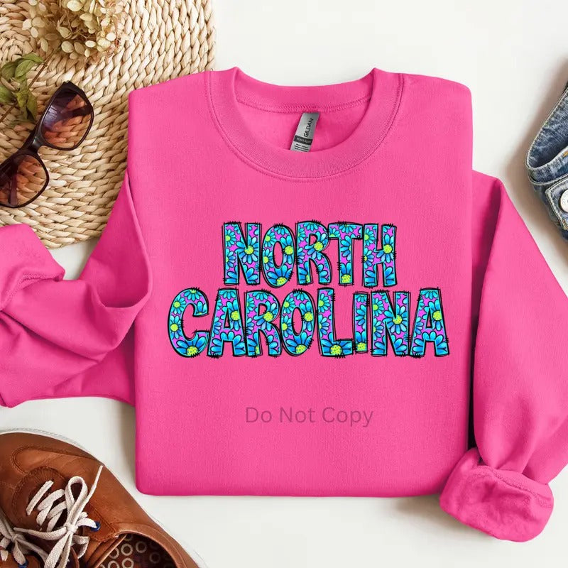 North Carolina DTF Transfer ONLY - This is NOT a T Shirt Hoodie, Sweatshirt | WearSparks.com