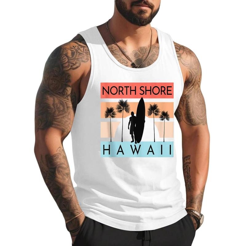 North Shore Hawaii Beach Surfing Summer Vacation Unisex Tank Top, Cotton, Size S-3XL