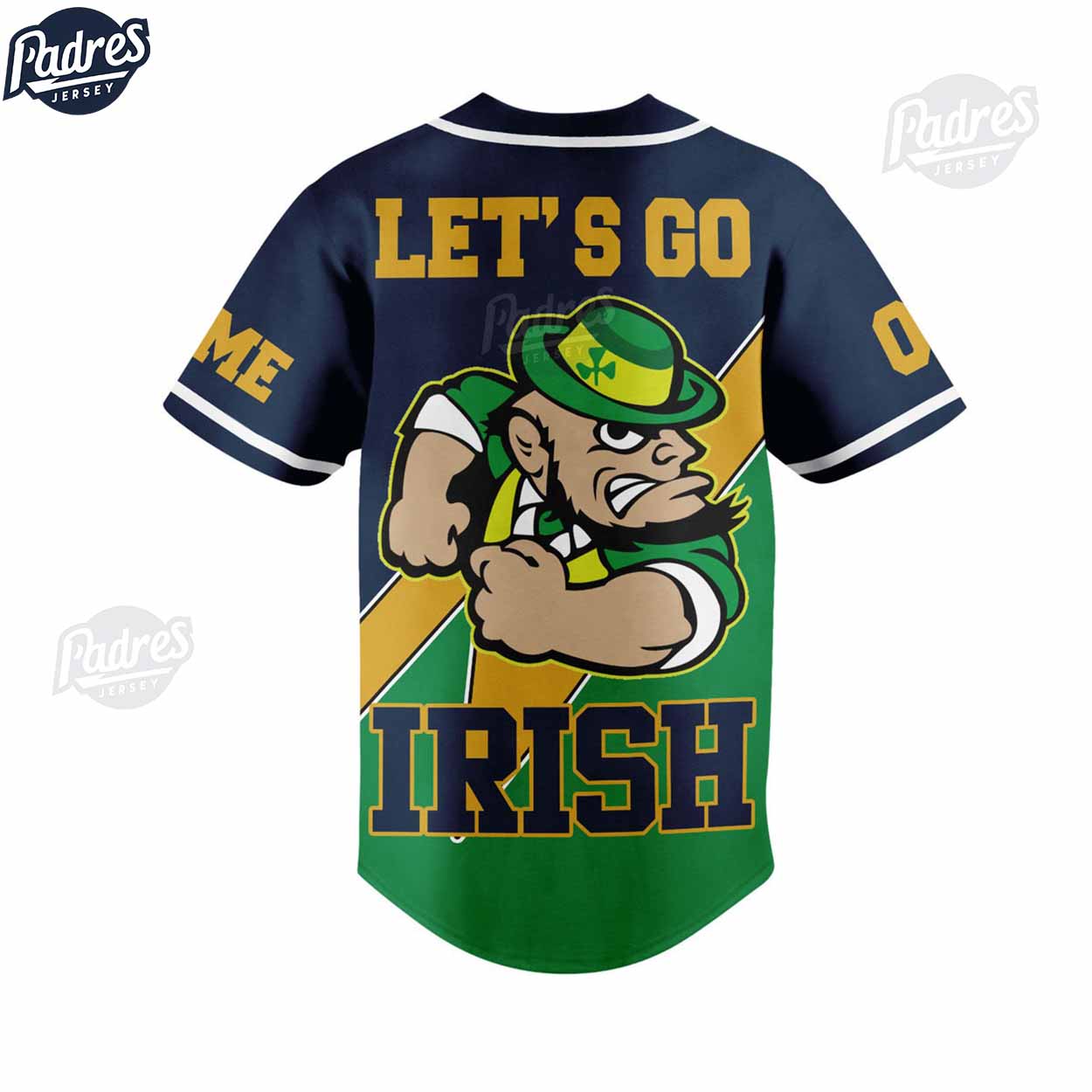 Notre Dame Let's Go Irish Football Custom Baseball Jersey - Padres Jersey Oasis: Elevate Your Baseball Style Game