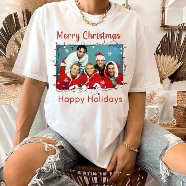 Nsync Christmas shirt, Merry Christmas Happy Holidays shirt
