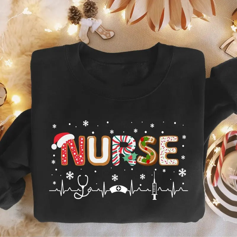 Nurse Christmas Sweatshirt, Christmas Nurse Sweater, Holiday Nurse Shirt, Christmas Stethoscope Shirt, Holiday Nurse Shirt, Nursing Sweaters