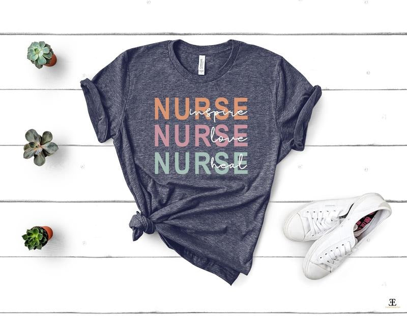 Nurse Love Inspire Heal Shirt, Nursing Shirt, Nurse Week Shirt, Nursing School Tee, RN Shirt, Registered Nurse Shirt, Nurse Shirt