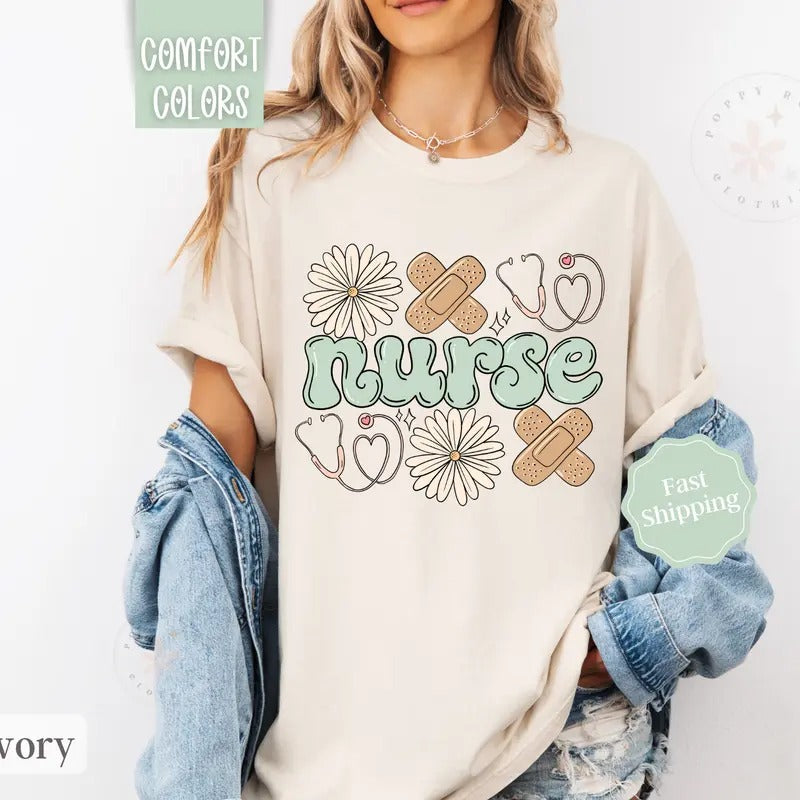 Nurse Shirt Comfort Colors, RN Shirt, Gift for Nursestyle{n002}3