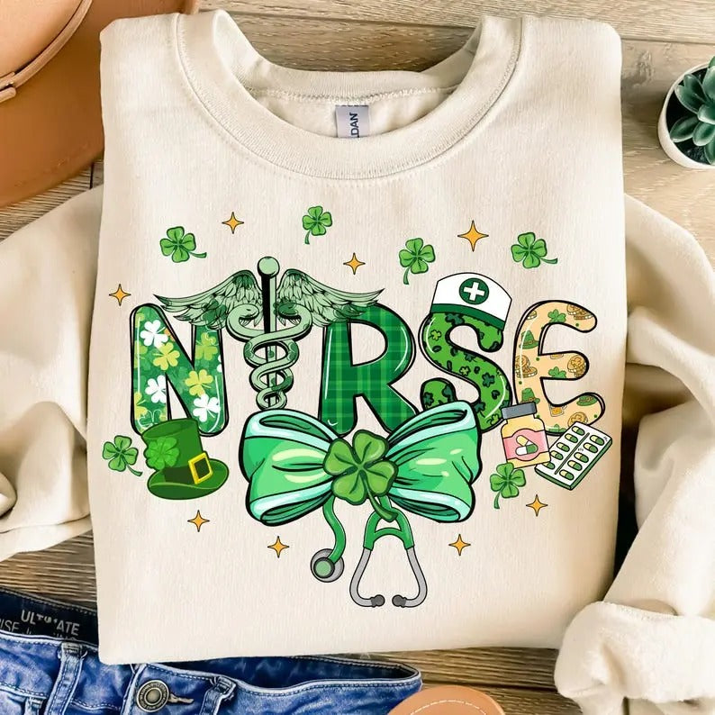 Nurse St Patrick's Day Shirt, St Patrick's Nurse Sweatshirt, St Pattys Day Shirt, St Patricks, Nurse St Pattys Day, Nurse Holiday Shirt, Gift For Her