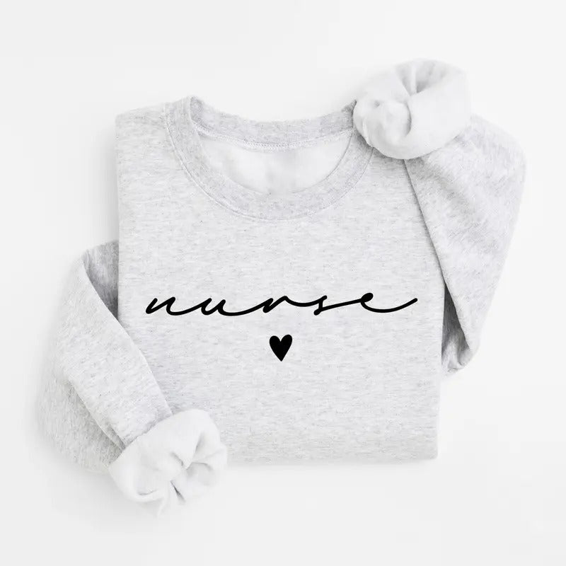 Nurse Sweatshirt, Basic Nurse Heart Sweater, Nurse Crewneck, Nurse Shirt, Nurse Gifts, Cute ER RN Nurse Sweatshirt, New Nurse Gift, Nursing Student Shirt, Nurse Week Gift Shirt, Nurse Shirt