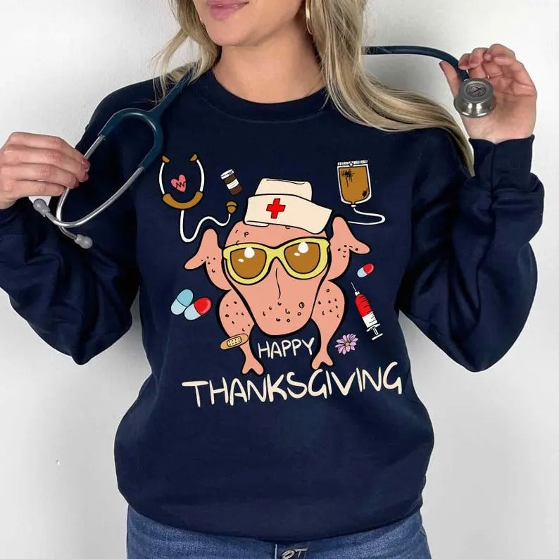 Nurse Thanksgiving Shirt, Thankful Nurse Tee, Thanksgiving Tee For Nurses, Nurses Cute Fall Shirt, Nurse Shirt, Xmas Gift...