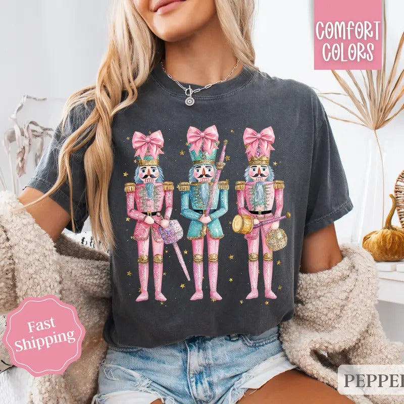 Nutcracker Christmas Shirt Comfort Colors Holiday Tshirt, Women's Holiday Tee