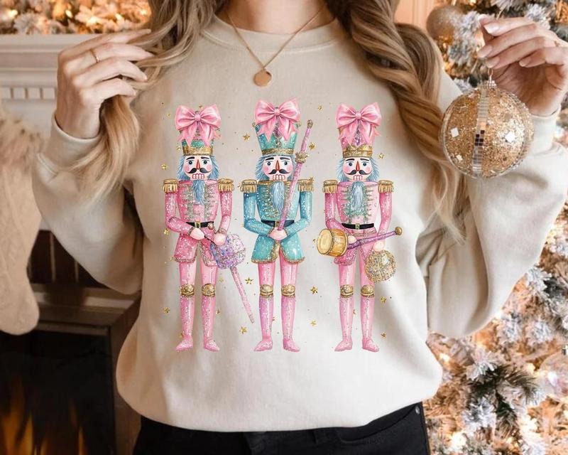 Nutcracker Christmas Shirt, Holiday Sweater ,Apparel Christmas Shirt for Women Cotton Womenswear
