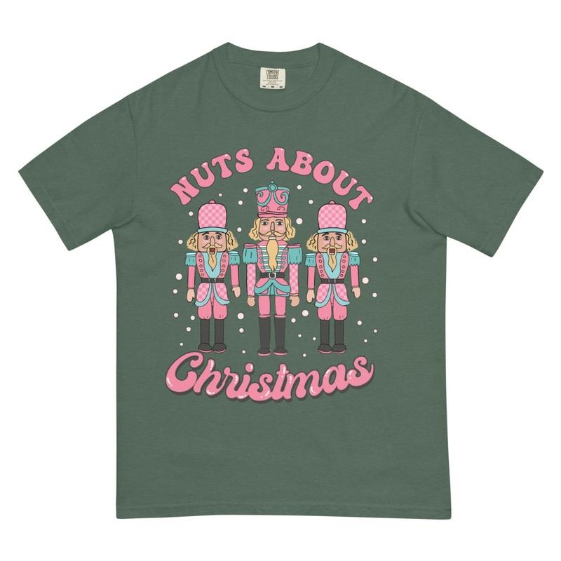 Nuts about Christmas shirt - Comfort Colors Shirt Unisex Apparel Relaxed Fit Printed In The USA Clothing Womenswear Casual Comfort Cotton Top Athletic Boho Chic