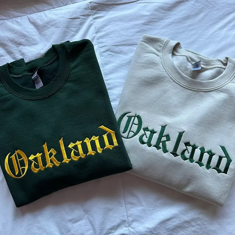 Oakland Embroidered Sweatshirt, Travel Sweatshirt, Oakland Gifts