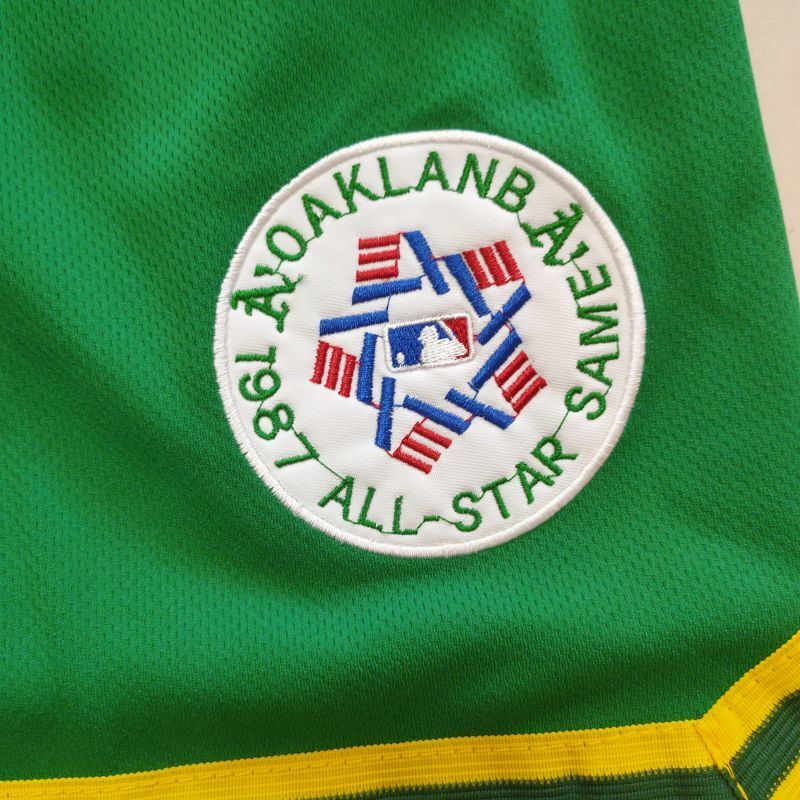 Oakland Athletics Baseball 1987 All-Star Team Green Shorts Style 4