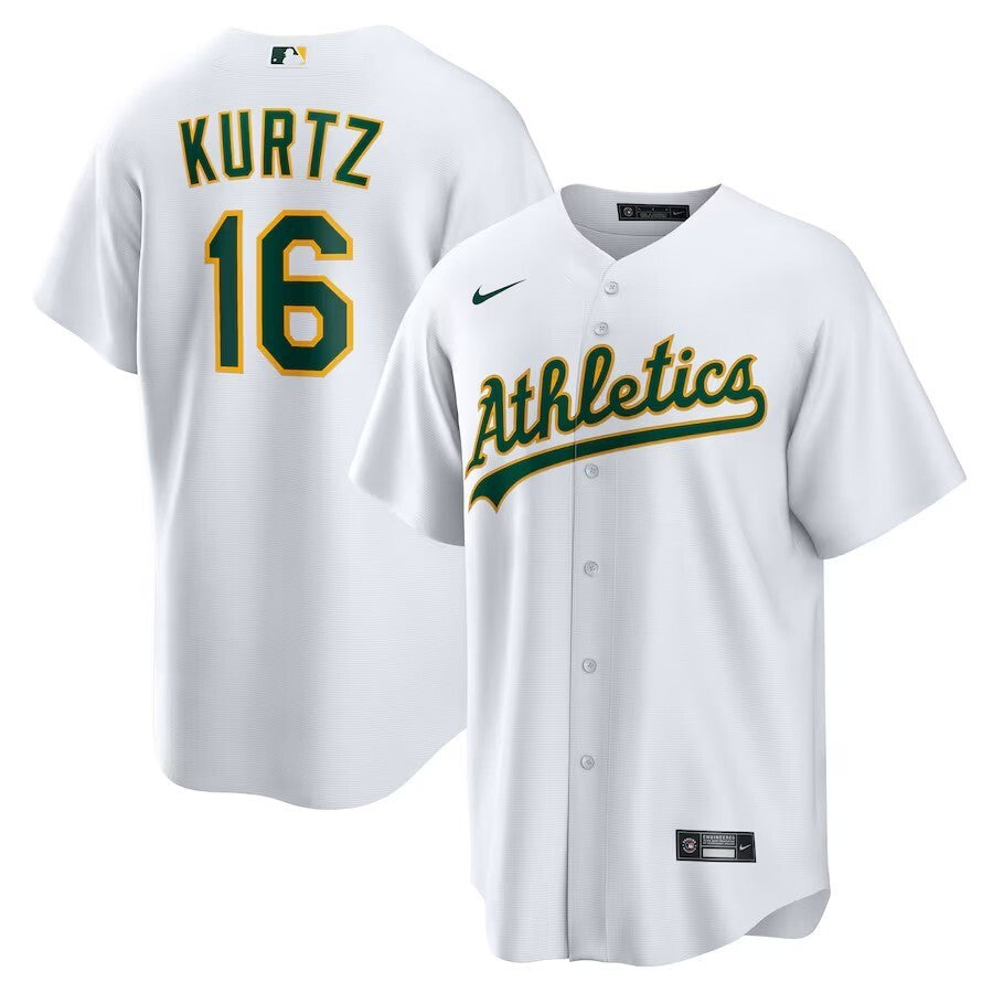 Oakland Athletics #16 Nick Kurtz Home Jersey - White